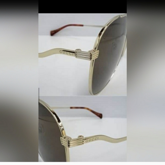 NEW Gucci Aviator Sunglasses Endura Gold Brown Lens - Picture 8 of 8